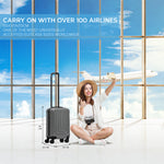 55x35x20cm Cabin Carry Bag Hard Shell Suitcase 100+ Airline Approved | Cabin | Charcoal