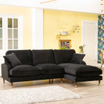 Mackenzie Large Right Hand Facing Velvet Corner Sofa | 4 | Ebony