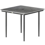 Garden Dining Table, Outdoor Table With Umbrella Hole | Dark Grey