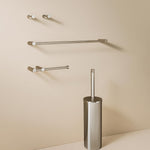 Bathroom Accessory Set 5 Pcs Hooks Rail Toilet Brush&paper Holder | Polished Stainless Steel