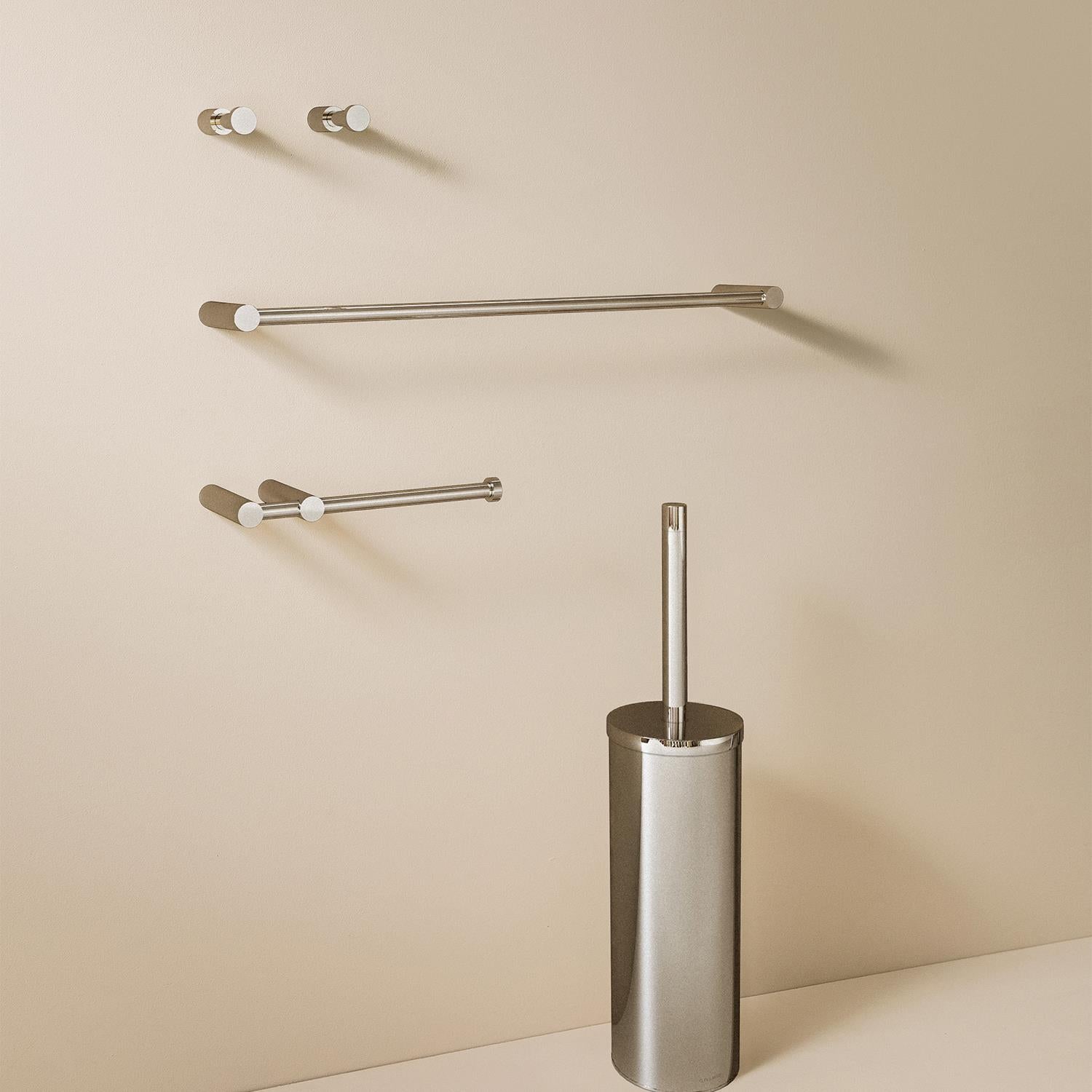 Bathroom Accessory Set 5 Pcs Hooks Rail Toilet Brush&paper Holder | Polished Stainless Steel