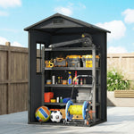 4 X 3 Ft Plastic Small Garden Shed With Lockable Door | Dark Grey