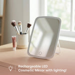 Livivo Freestanding Led Cosmetic Mirror Rechargeable - 3 Lighting Modes Adjustable Makeup Mirror