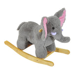 Ride On Elephant Rocker Children Rocking Horse Grey Nursery Rhymes Kids Toy Game