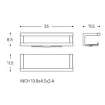 Bathroom Shelf, Organizer, Glass Wiper Matt White Architect S+ Collection