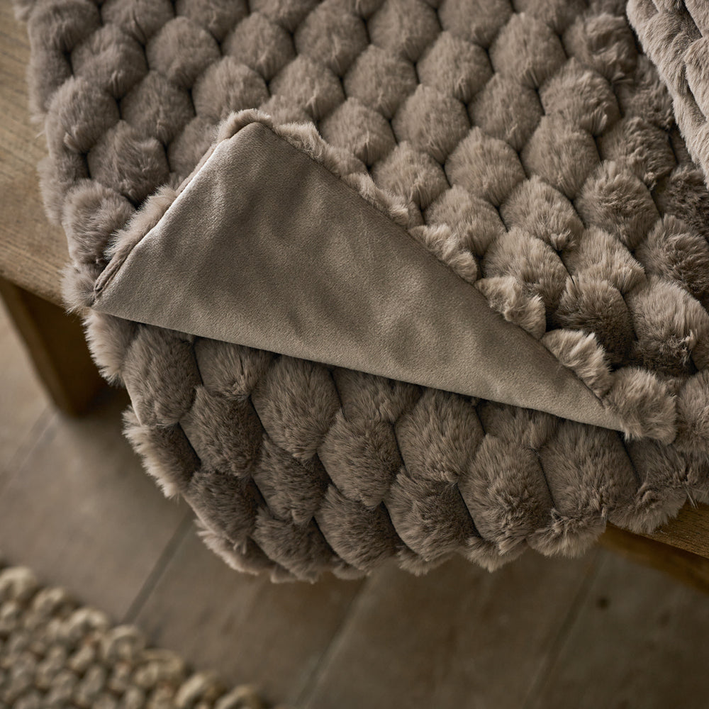 Northcombe Supersoft Faux Fur Throw | 130cm x 180cm | Brown
