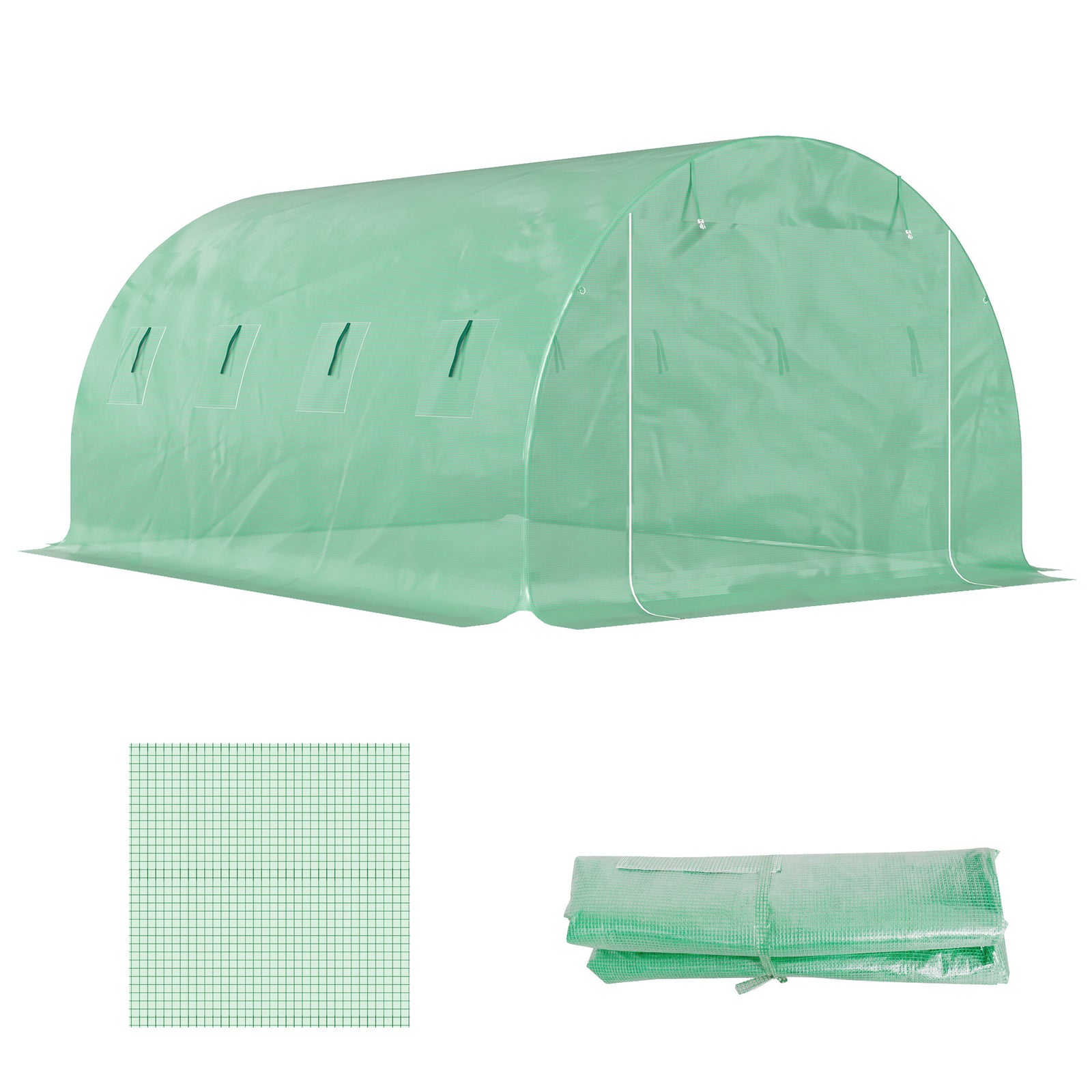 4 X 3 X 2m Greenhouse Replacement Cover | Green