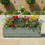 Pine Wooden Trough Planter With Feet | 180cm x 42cm x 38cm | Green