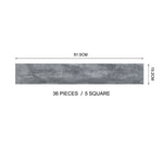 36pcs Rustic Style Wood Plank Pvc Flooring | Dark Grey