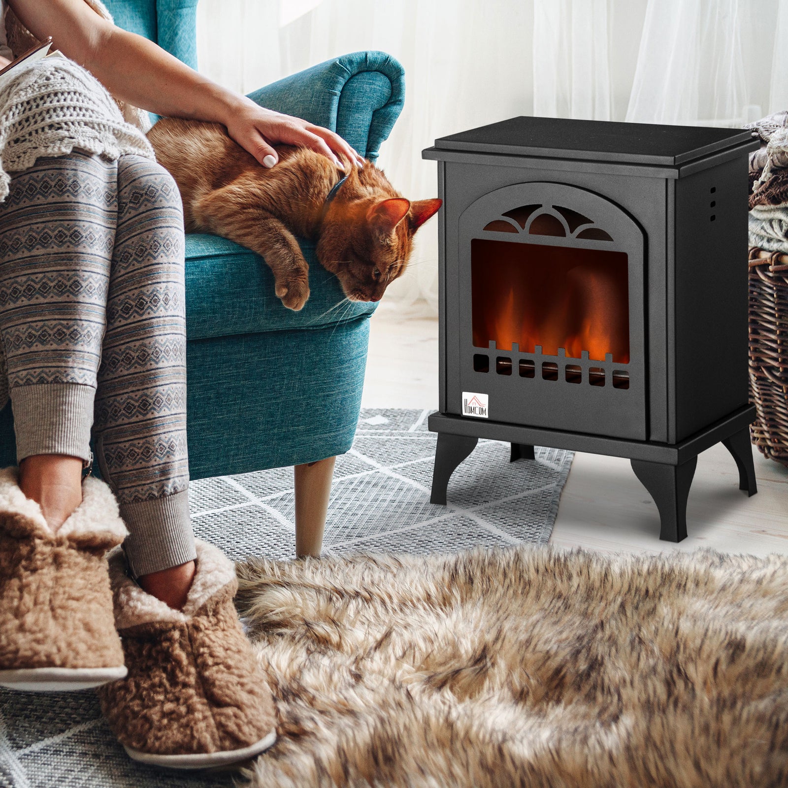Free Standing Bio Ethanol Fireplace Heater With 0.9l Tank