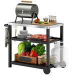 Outdoor Bbq Table W/ 2-tier Shelf, Outdoor Kitchen