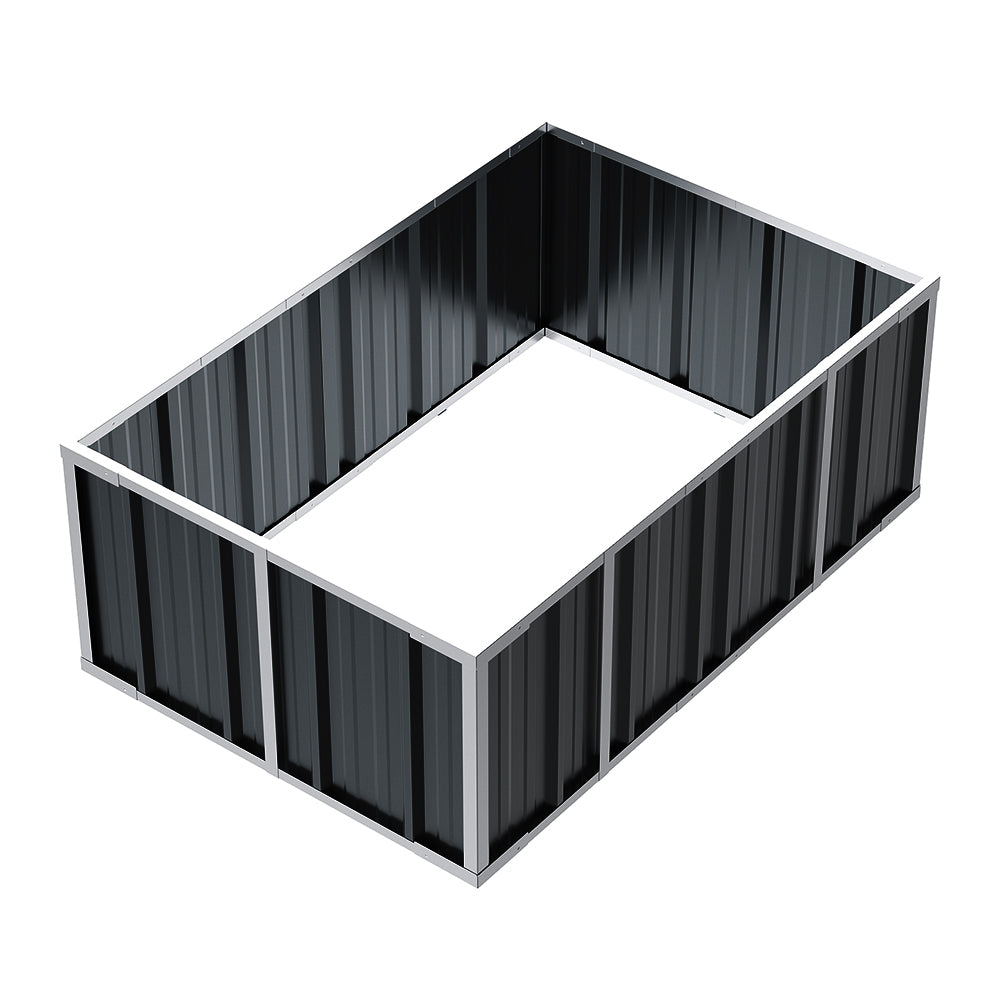 120/160/240cm W X 80cm D X 45cm H Anthracite Grey Raised Garden Bed Galvanized Raised Garden Bed Outdoor Heightened Steel Metal Planter Box | Small