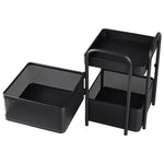 2-tier Rotatable Kitchen Storage Rack Swivel Shelf Organizer For Countertop Or Cabinet