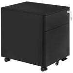 Mobile File Cabinet Steel Lockable With Pencil Tray | One Size | Black