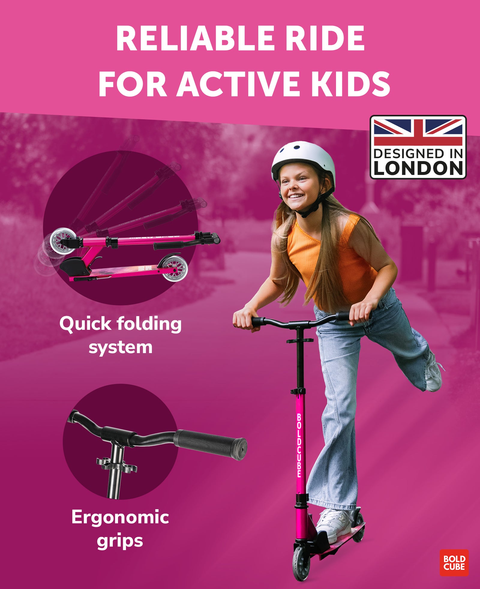 Deluxe 2 Wheel Scooter | Fuchsia