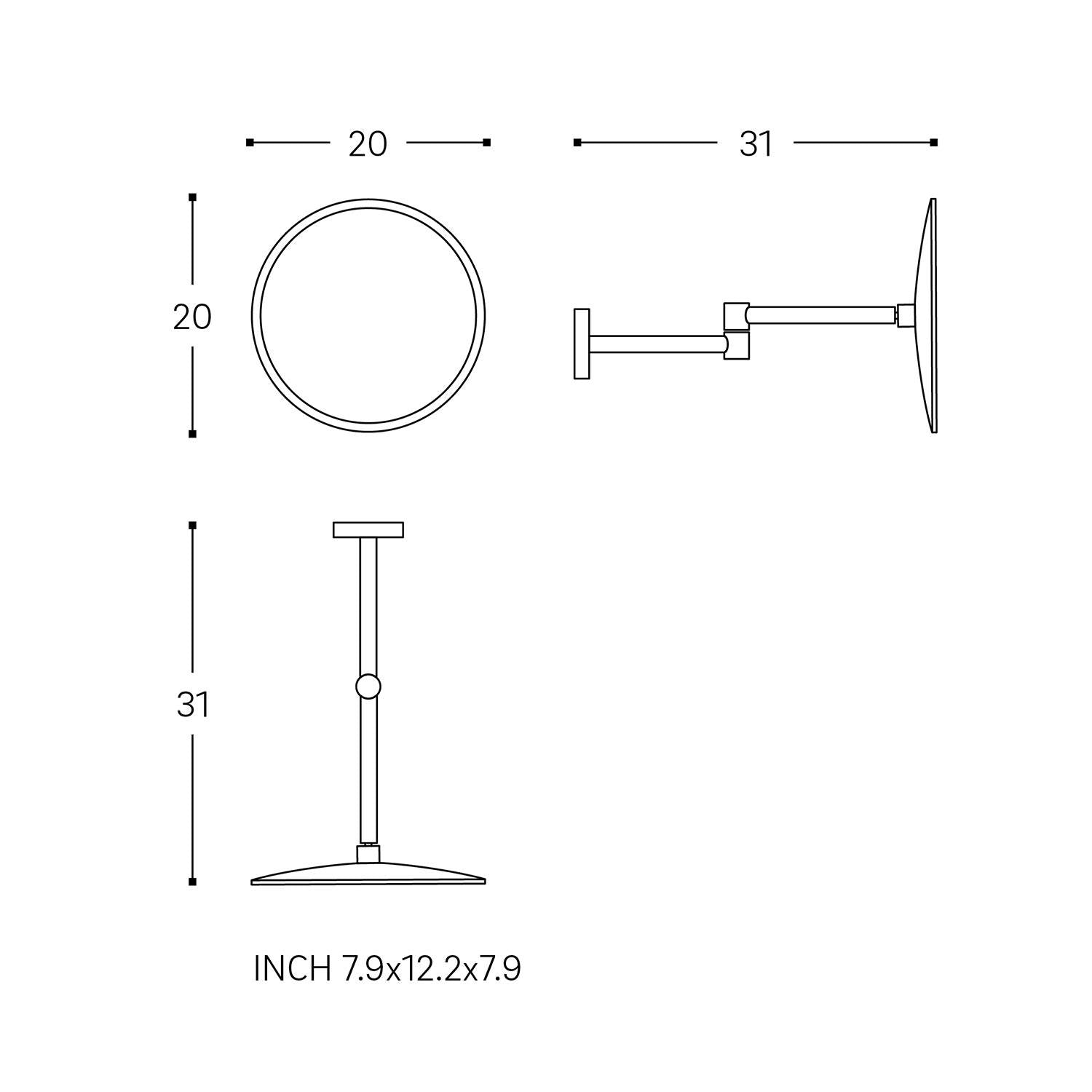 Wall Magnifying Mirror, Chrome Architect Sp (x5)