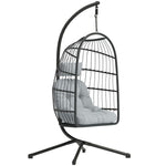 Hanging Egg Chair, Outdoor Swing Chair With Stand | Dark Grey
