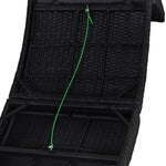 Rattan Sun Lounger Hammock With Cushion | Black