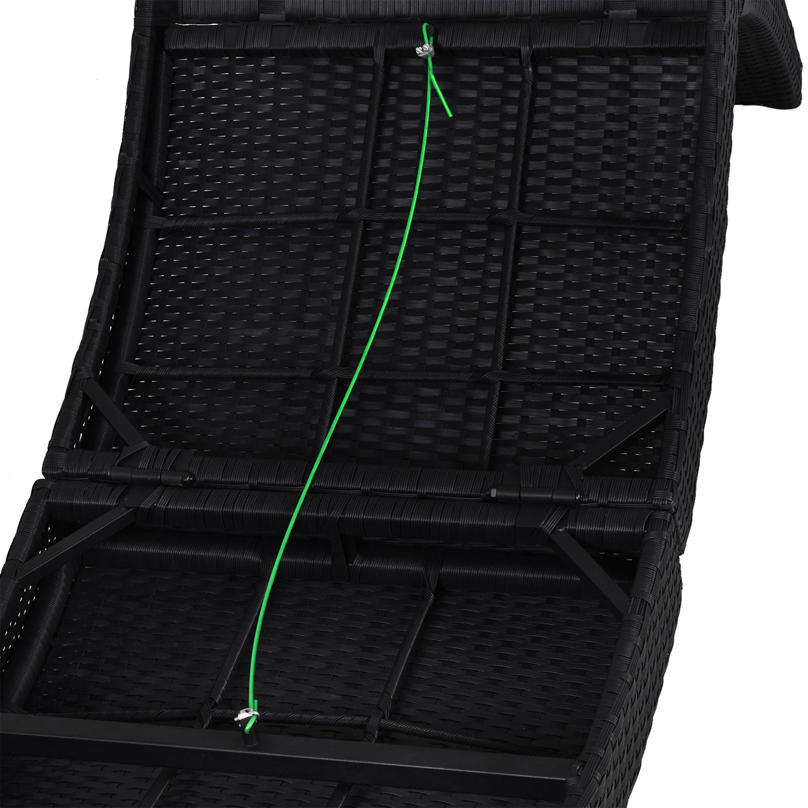 Rattan Sun Lounger Hammock With Cushion | Black