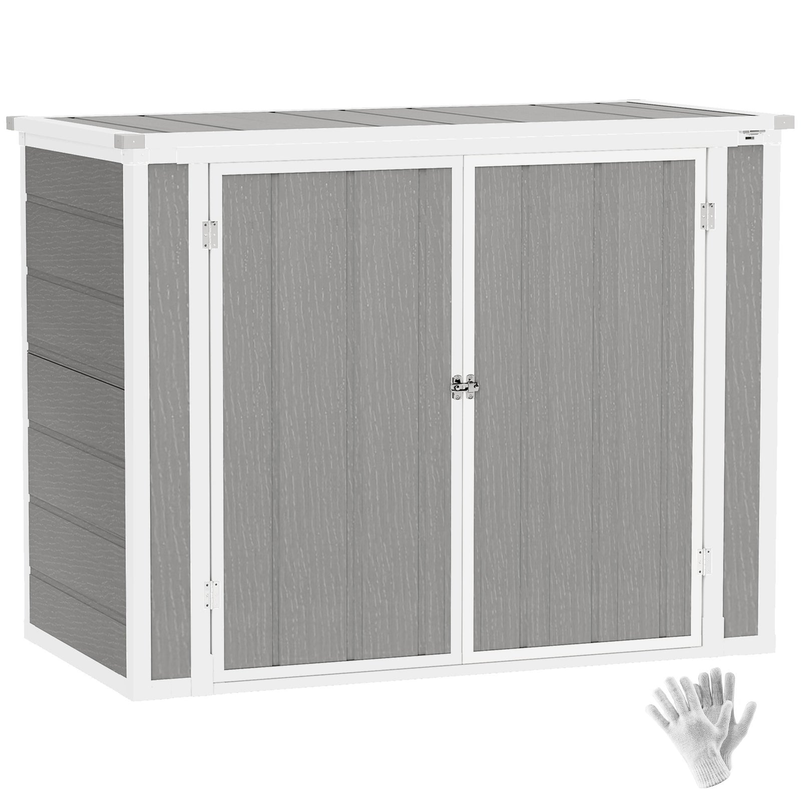 4.7 X 2.5ft Lockable Garden Shed, Double Bin Storage Shed