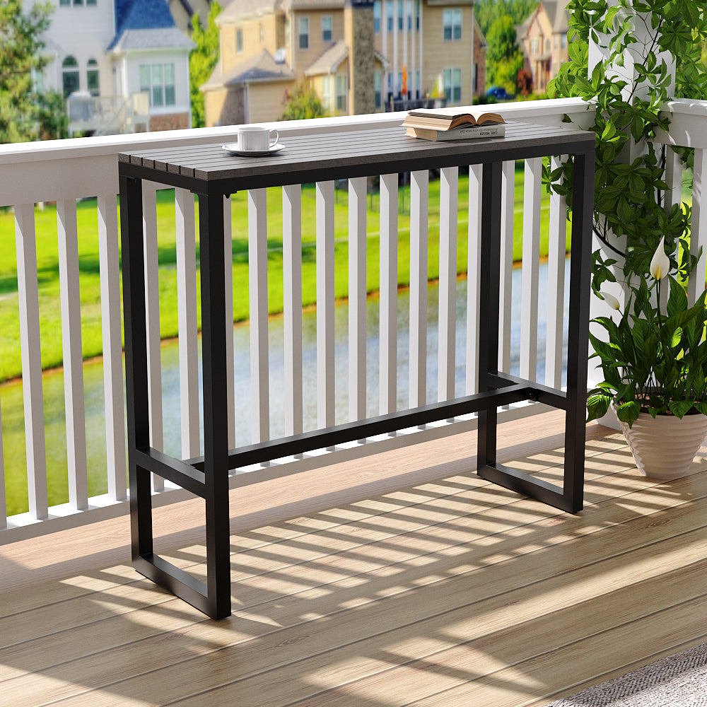 Modern Garden Bistro High Bar Table Grey - 120w X 40d X 105h Cm
