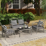 4 Piece Rattan Garden Furniture Set With Adjustable Back
