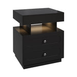 Modern 3-drawer Bedside Table With Rgb Lighting
