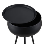 Breeins Modern Metal Side Table With Storage