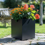 Zinc Galvanised Square Planter | 30cm x 30cm x 30cm | Matte Black