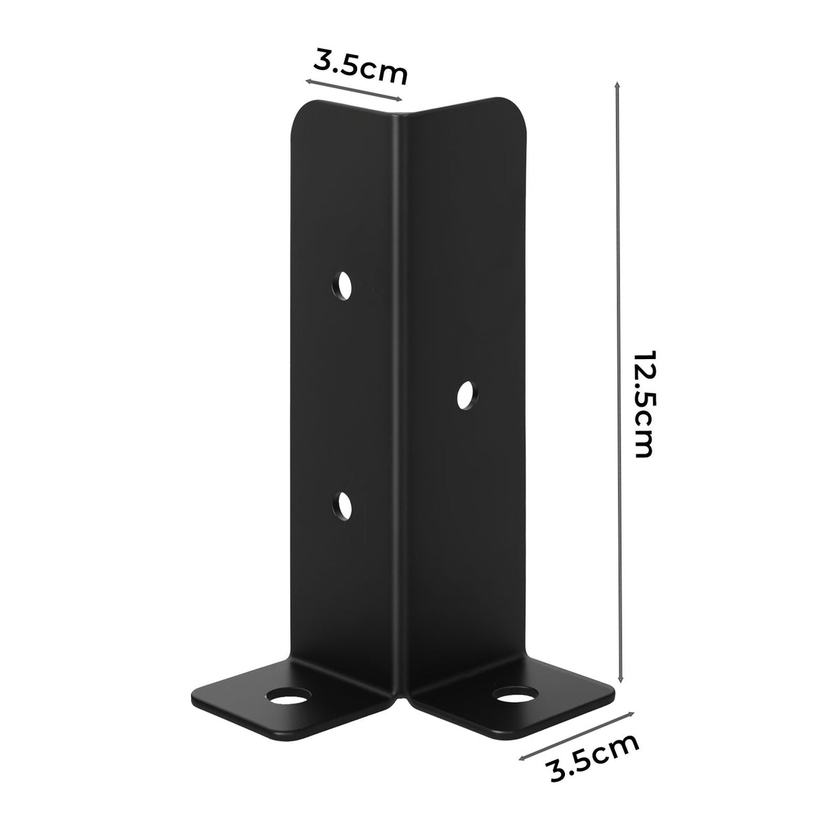 8pcs Fence Post Base Brackets With Screws Metal Rustproof Support Kit | Black