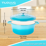 Cast Iron Dutch Oven Casserole Pot With Lid - 30cm (6.9l) | Blue