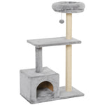 Cat Tree For Indoor Cats Kitten Tower W/ Scratching Posts Bed House Grey