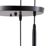 Black Modern 3-light Pendant Ceiling Lamp Height Adjustable Hanging Light Fixture With Glass Shades