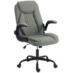 Linen-look Computer Desk Chair With Thick Cushion | Grey