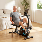 SPORTNOW Recumbent Exercise Bike With Bluetooth, App Connectivity, Wheels