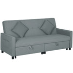 Reversible L-shaped Sectional Sofa Bed With Cushions | One Size | Gray