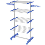 3/4 Tier Clothes Airer Stainless Steel Clothes Drying Rack | Large | Blue