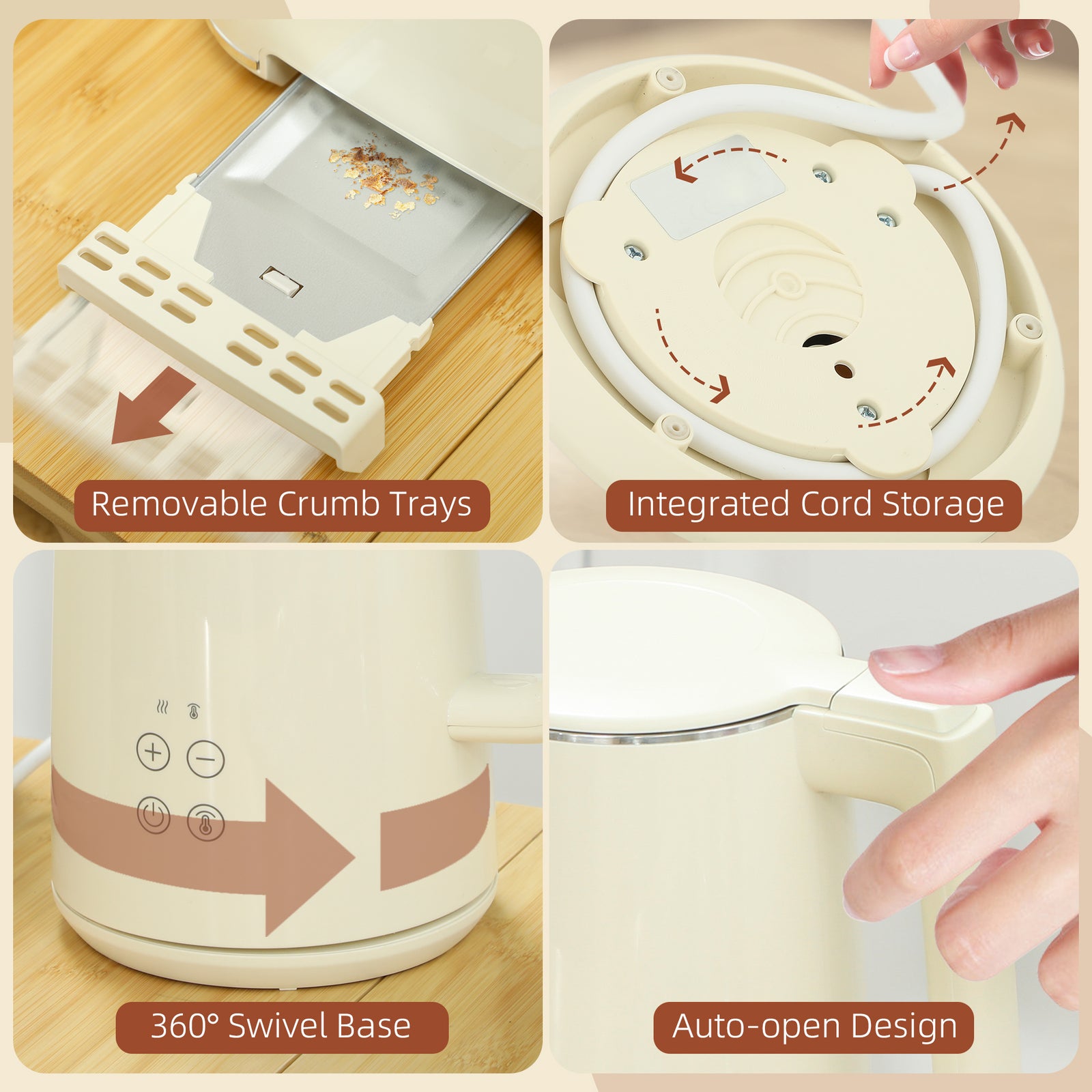 Fast Boil Kettle & Toaster Set | Beige