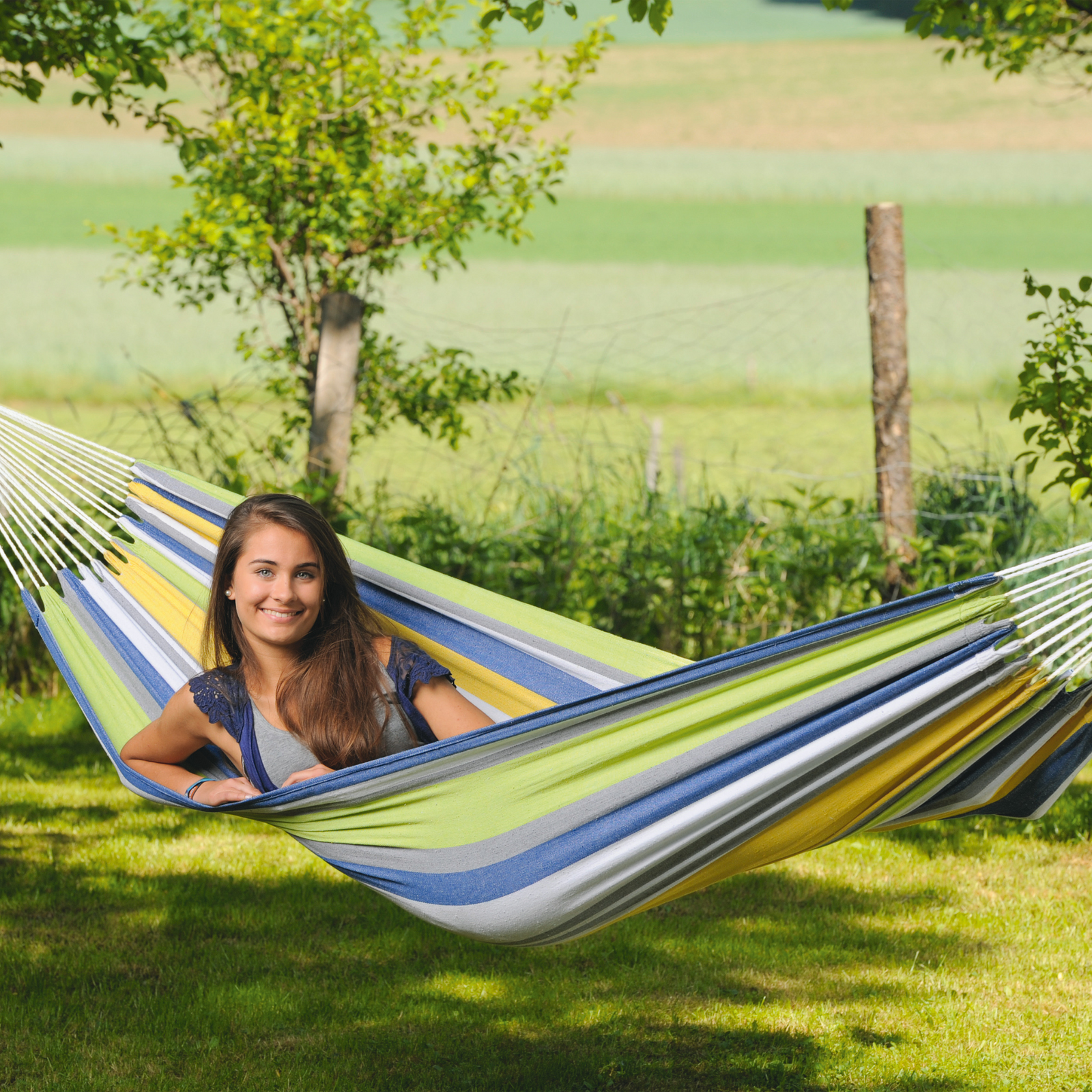 Tahiti Kolibri Cotton Single Garden Hammock With Bag