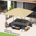 3x3m Gazebo Canopy Replacement Cover With Drain Holes Upf30+ | Beige