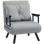 Click Clack Single Chair Bed Settee For Living Room | One Size | Light Grey