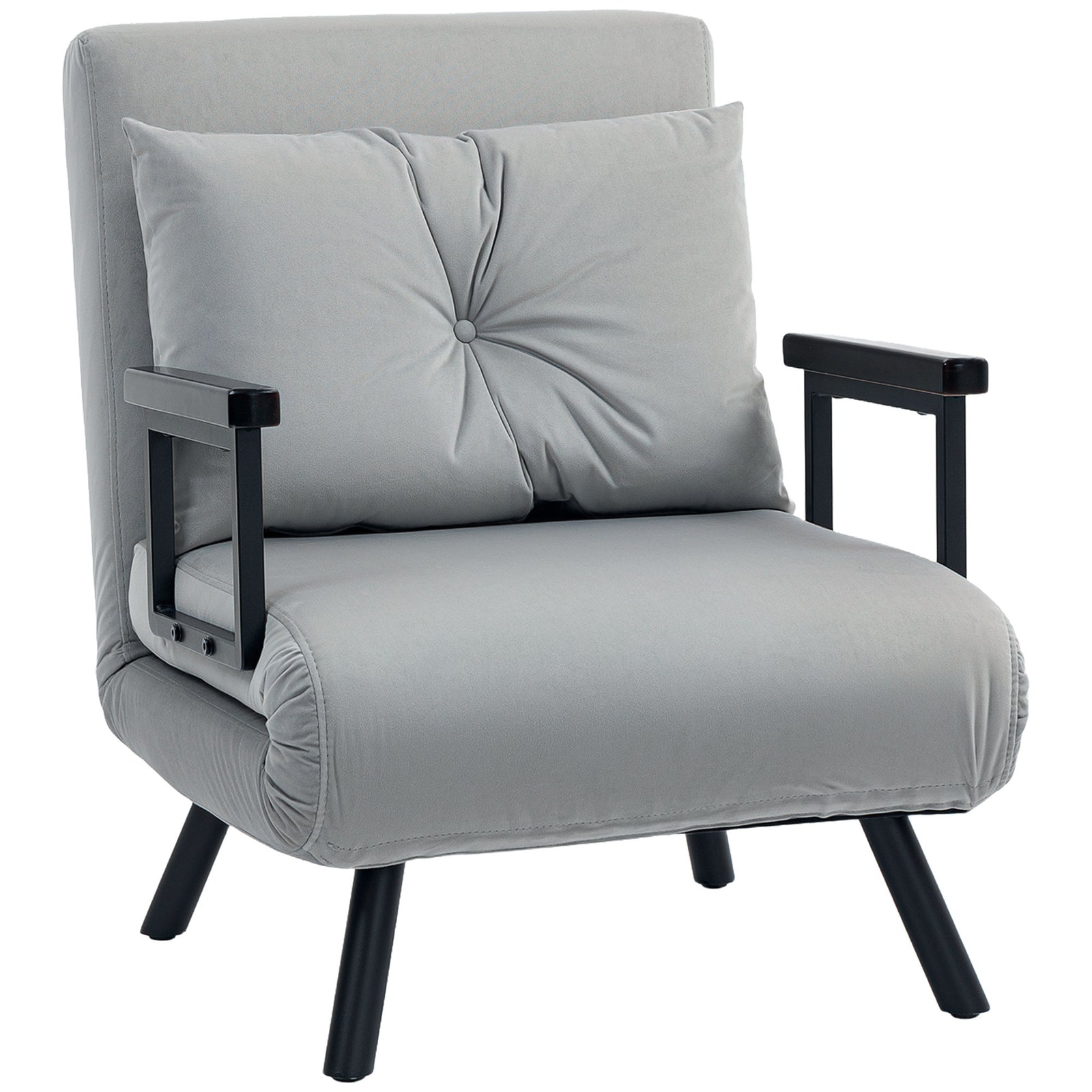 Click Clack Single Chair Bed Settee For Living Room | One Size | Light Grey