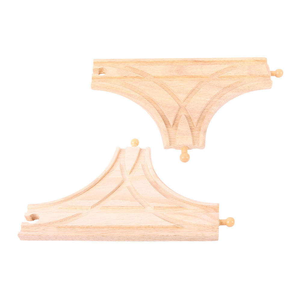 Bigjigs Toys 2 T-Junction Track Pieces for Wooden Train Sets