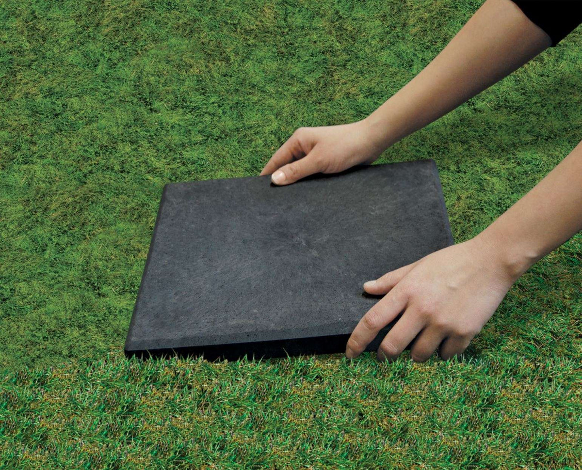 Stomp Stone Square Rubber Stepping Stones - Slate | Set of 1 | Slate