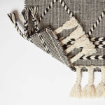 Edessa Black & White Kilim Wool Rug | 150cm x 95cm | Black & White