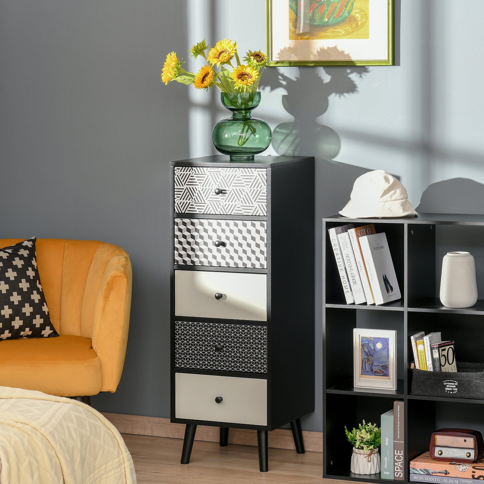 Chest Of Drawers, 5 Drawer Storage Organizer Unit Bedroom