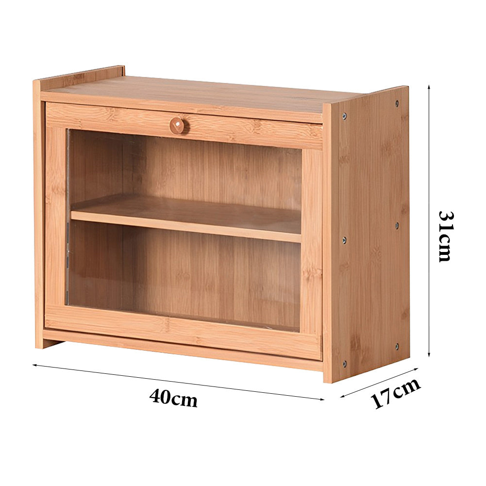 2-tier Bamboo Bread Box For Kitchen Counter
