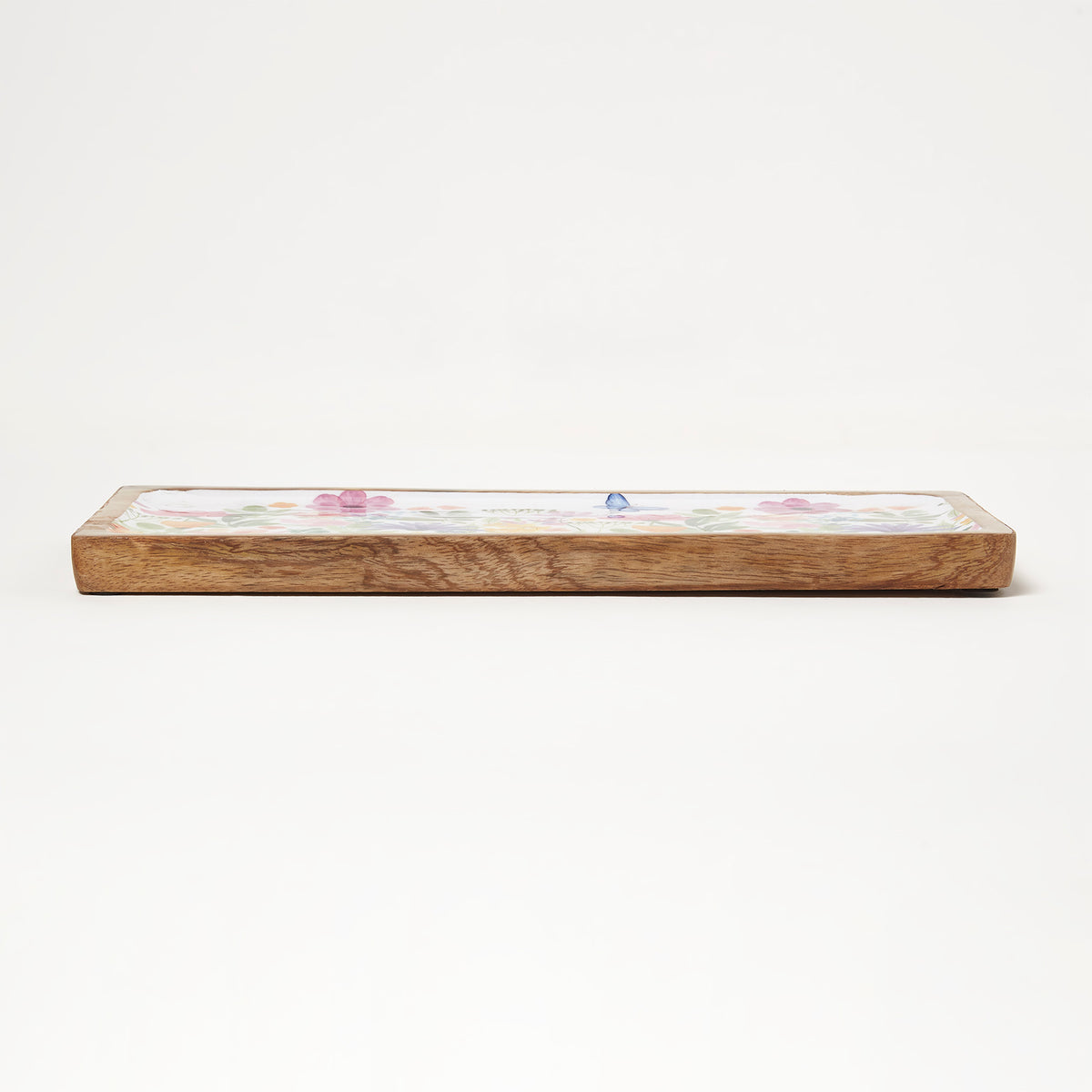 HOMESCAPES Spring Time Enamel Tray, 19 X 40cm