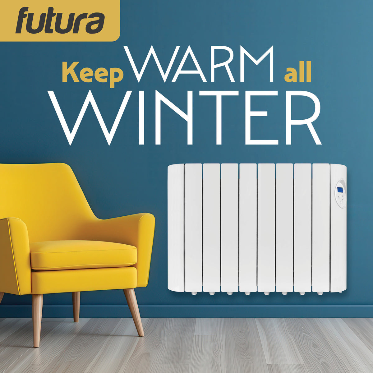 Electric Panel Heater Oil Filled Radiator Day Timer Wall Mounted Low Energy Retention Digital Thermostat Convector | 1500w | White