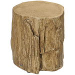 HOMCOM Concrete Side Table Tree Stump End Table For Indoor Outdoors Natural